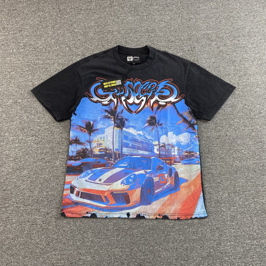 Remera Godspeed Car Meet Miami Negra
