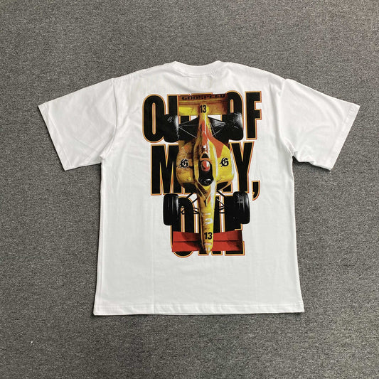 Remera Godspeed F1 Finishline Blanca