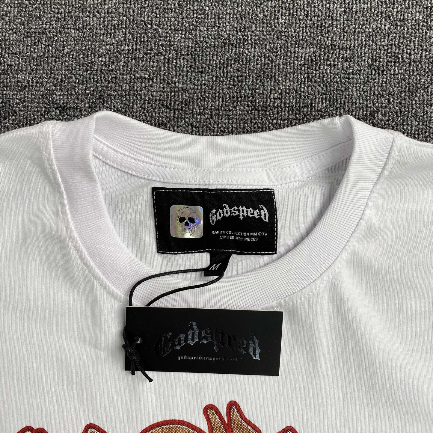 Remera Godspeed F1 Finishline Blanca