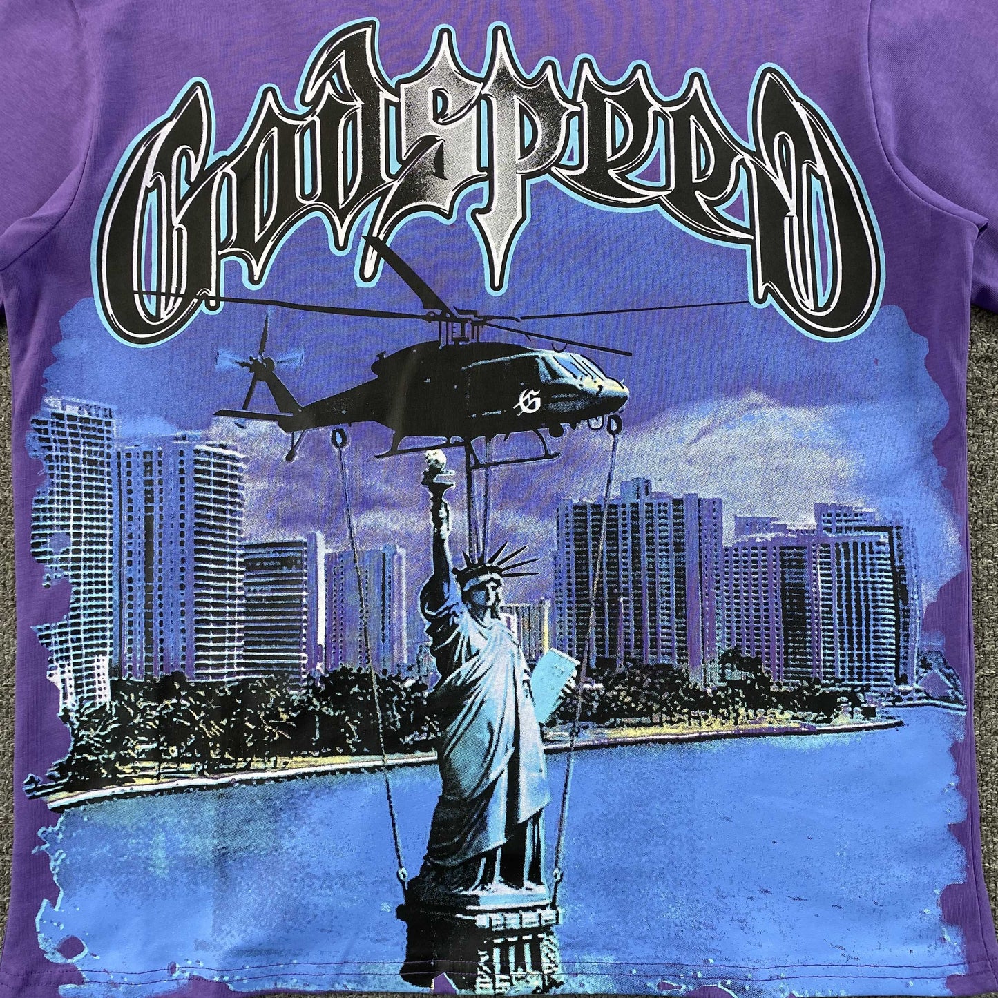 Remera Godspeed JFK to MIA Violeta