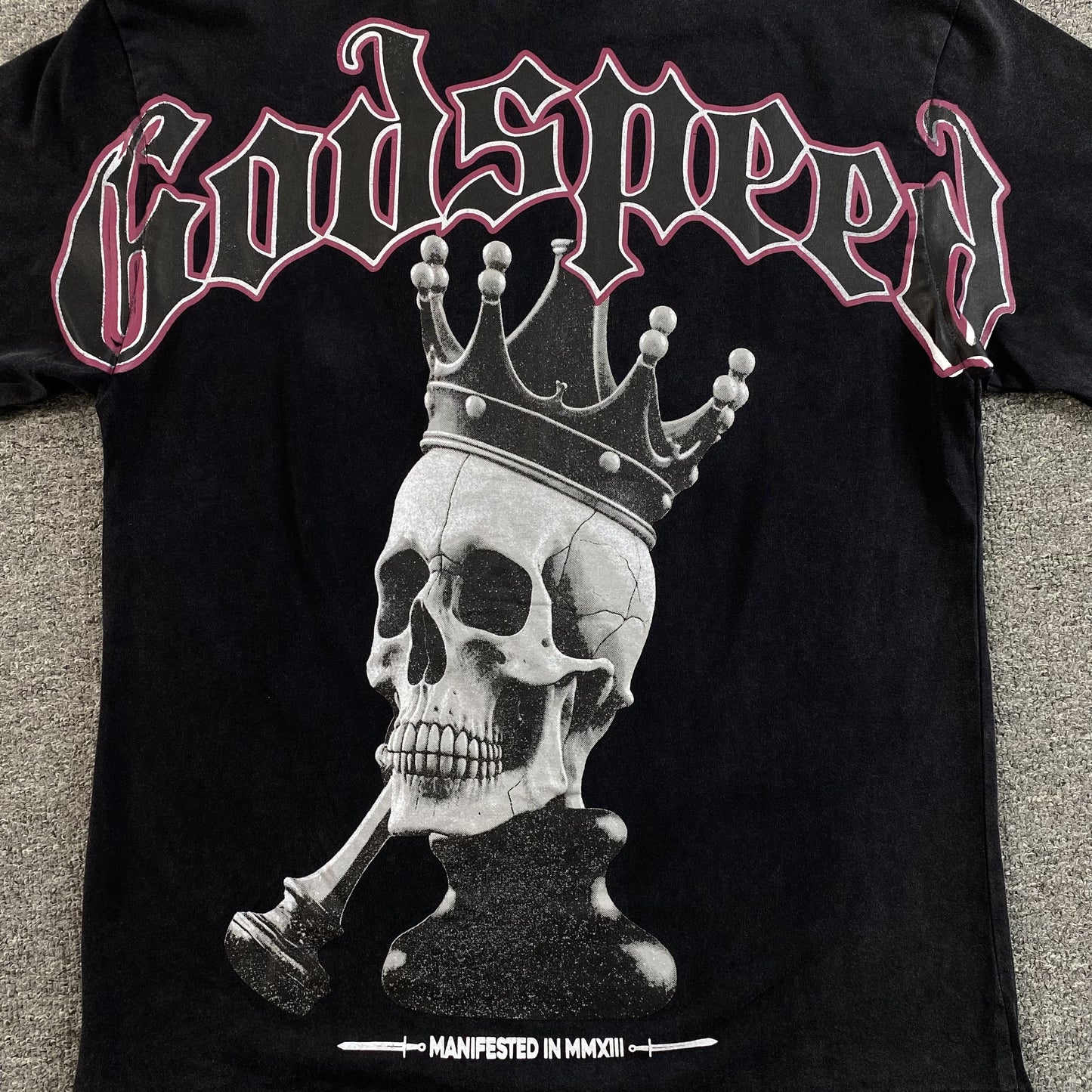 Remera Godspeed King 4ever Negra