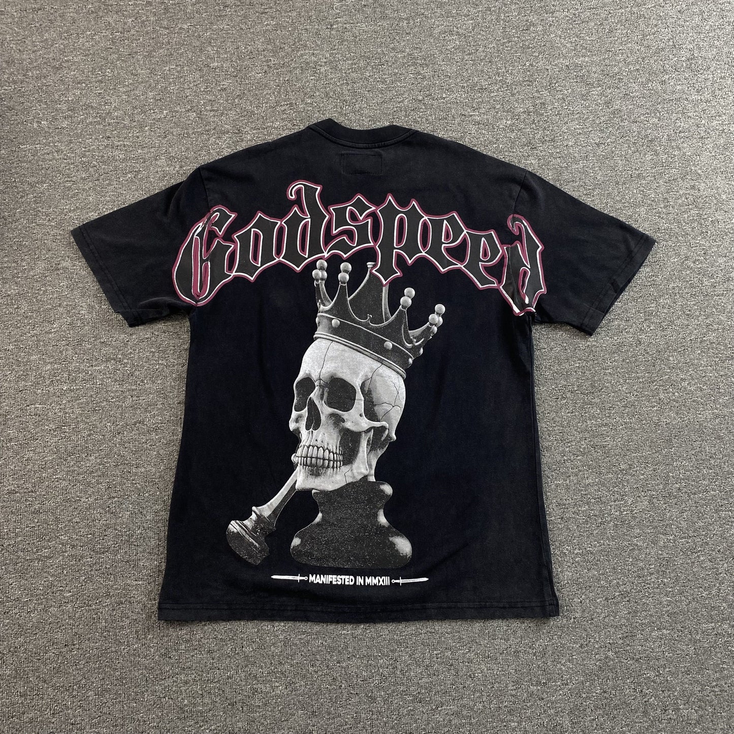 Remera Godspeed King 4ever Negra