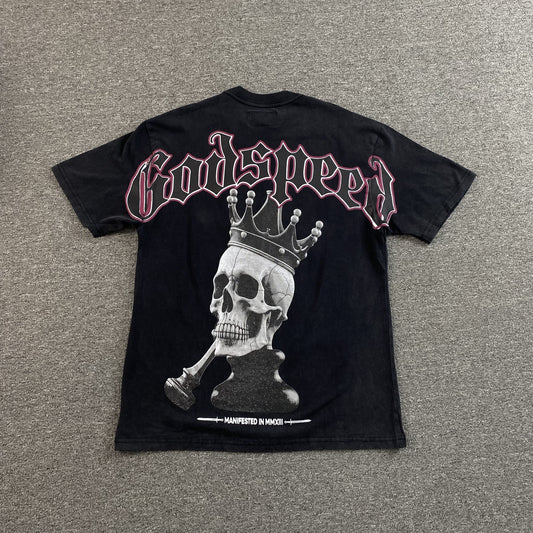 Remera Godspeed King 4ever Negra