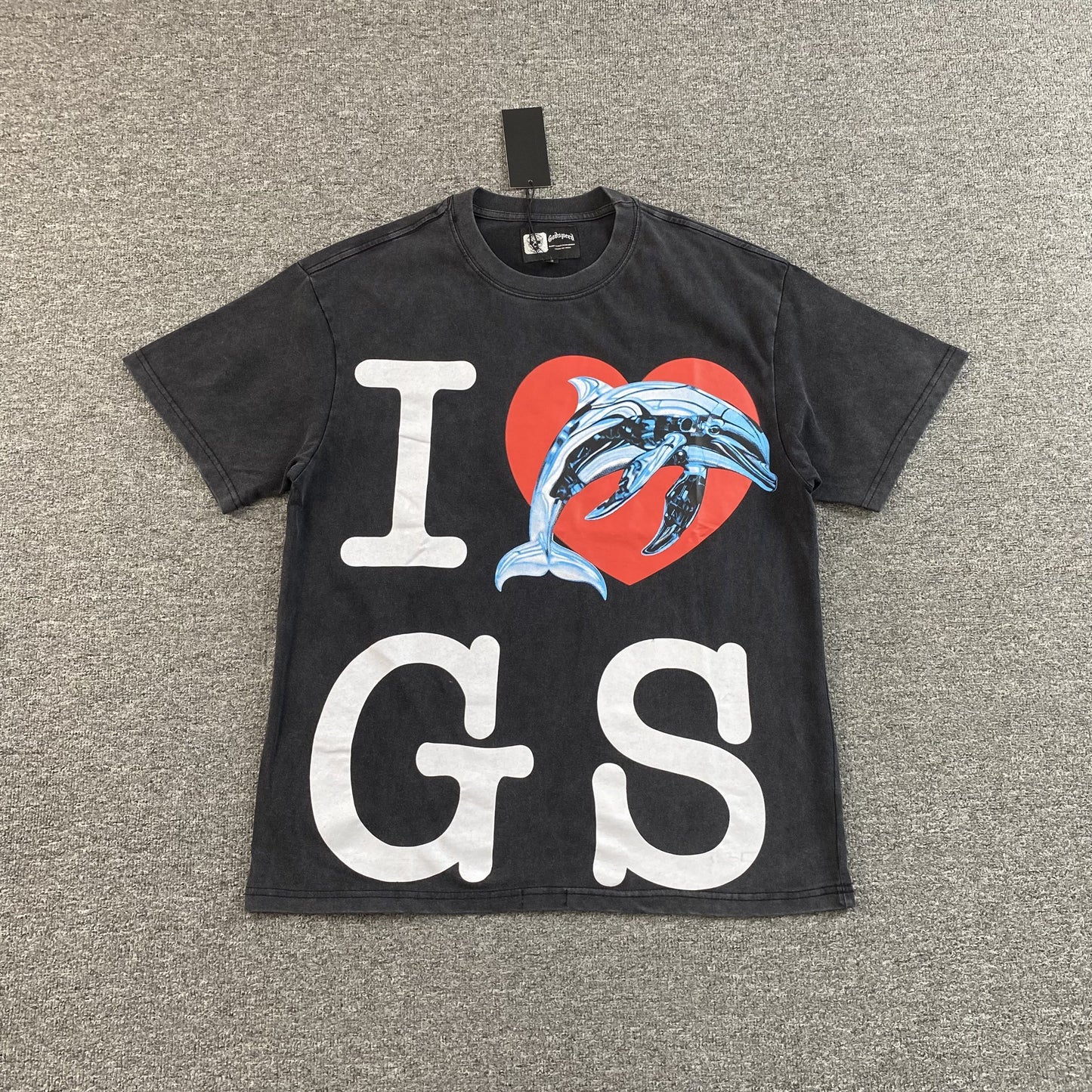 Remera Godspeed Miami Dolphin Negra