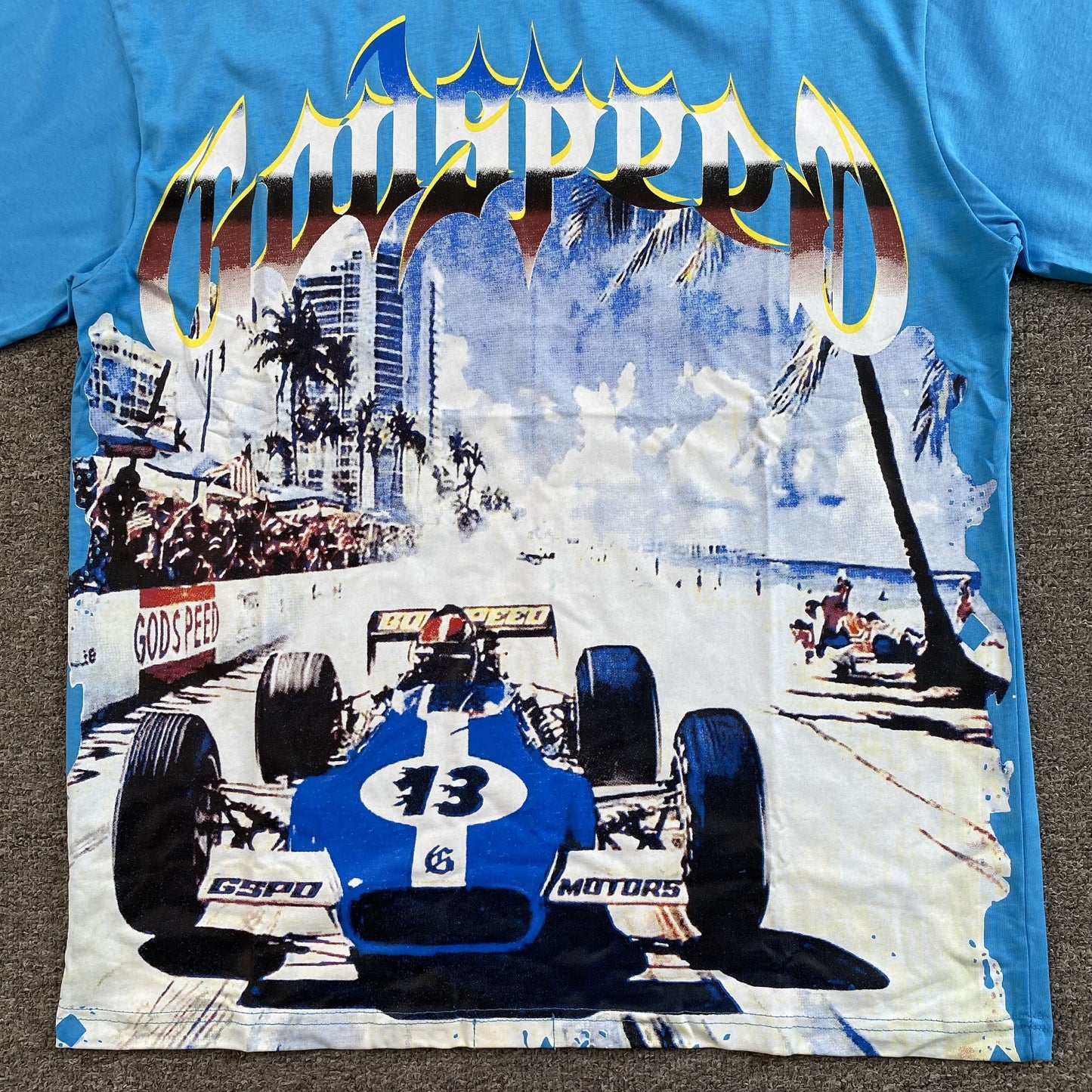Remera Godspeed Miami F1 Celeste