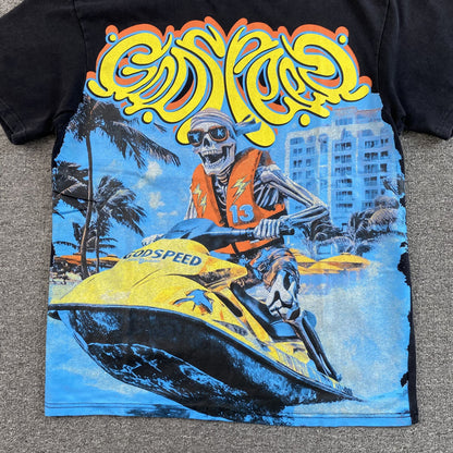 Remera Godspeed Wave Runner Negra