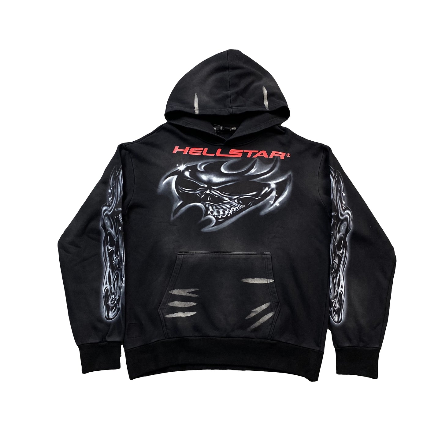 hellstar-airbrushed-skull-hoodie-black-Drip Store Argentina