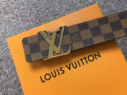 louis-vuitton-damier-gold-lv-initials-belt-brown-Drip Store Argentina