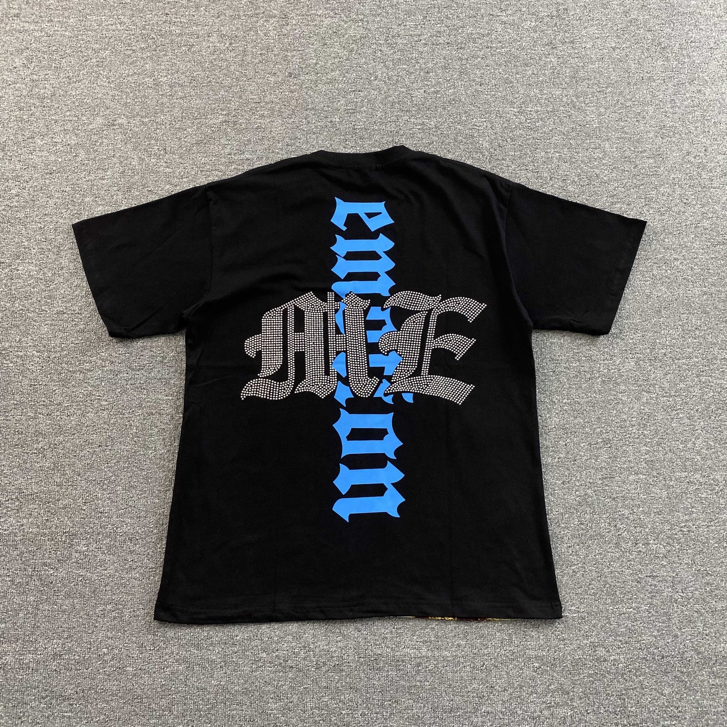 Remera Mixed Emotion Angel Rhinestone Negra