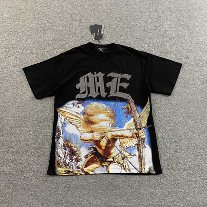Remera Mixed Emotion Angel Rhinestone Negra