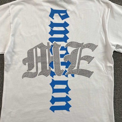 Remera Mixed Emotion Angel Rhinestone Blanca