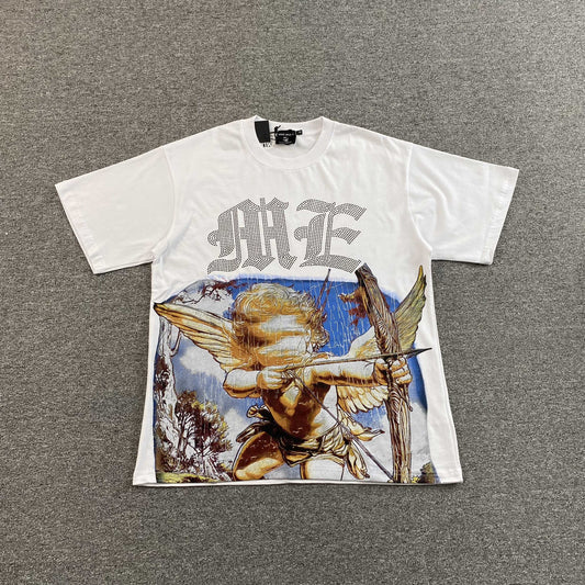 Remera Mixed Emotion Angel Rhinestone Blanca