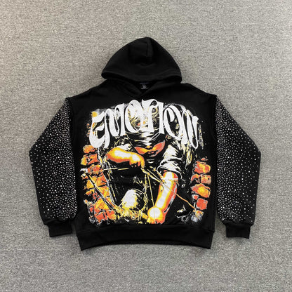 Buzo Mixed Emotion Archer Rhinestone Negro