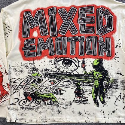 Remera Mixed Emotion Art Club Crema