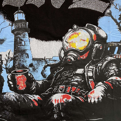 Remera Mixed Emotion Astronaut Rhinestone Negra