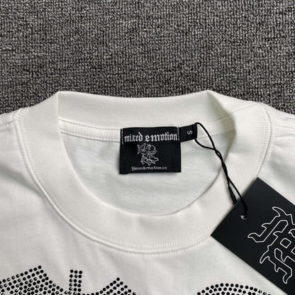 Remera Mixed Emotion Astronaut Rhinestone Blanca