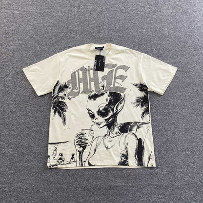 Remera Mixed Emotion Beach Rhinestone Cream