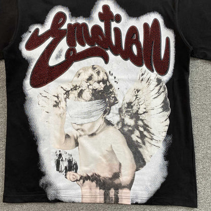 Remera Mixed Emotion Blinded Rhinestone Negra