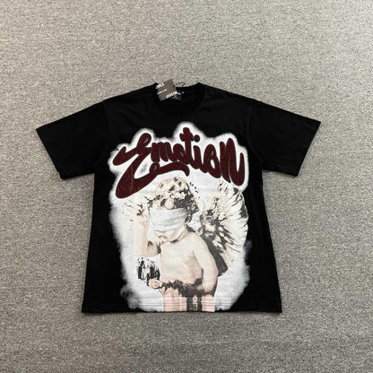 Remera Mixed Emotion Blinded Rhinestone Negra