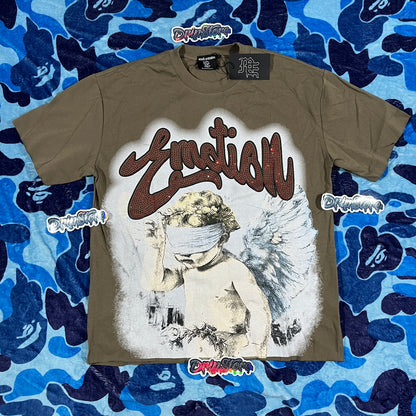 Remera Mixed Emotion Blinded Rhinestone Gris