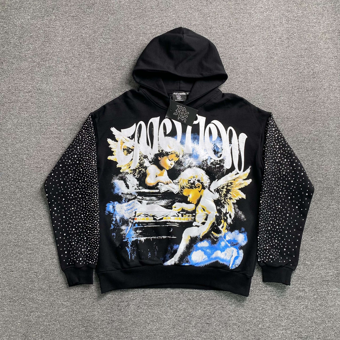 Buzo Mixed Emotion Fallen Angels Rhinestone Negro