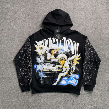 Buzo Mixed Emotion Fallen Angels Rhinestone Negro