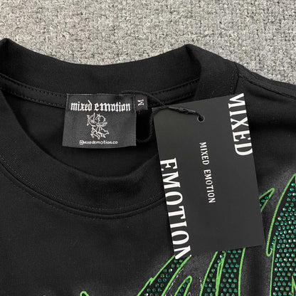 Remera Mixed Emotion Goblin Rhinestone Negra