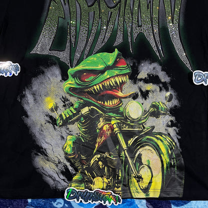 Remera Mixed Emotion Goblin Rhinestone Negra