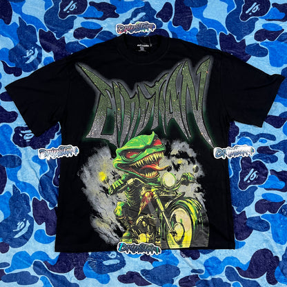 Remera Mixed Emotion Goblin Rhinestone Negra