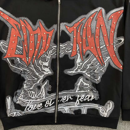 Campera Mixed Emotion Graffiti Negra
