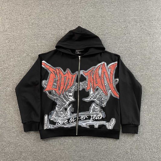 Campera Mixed Emotion Graffiti Negra