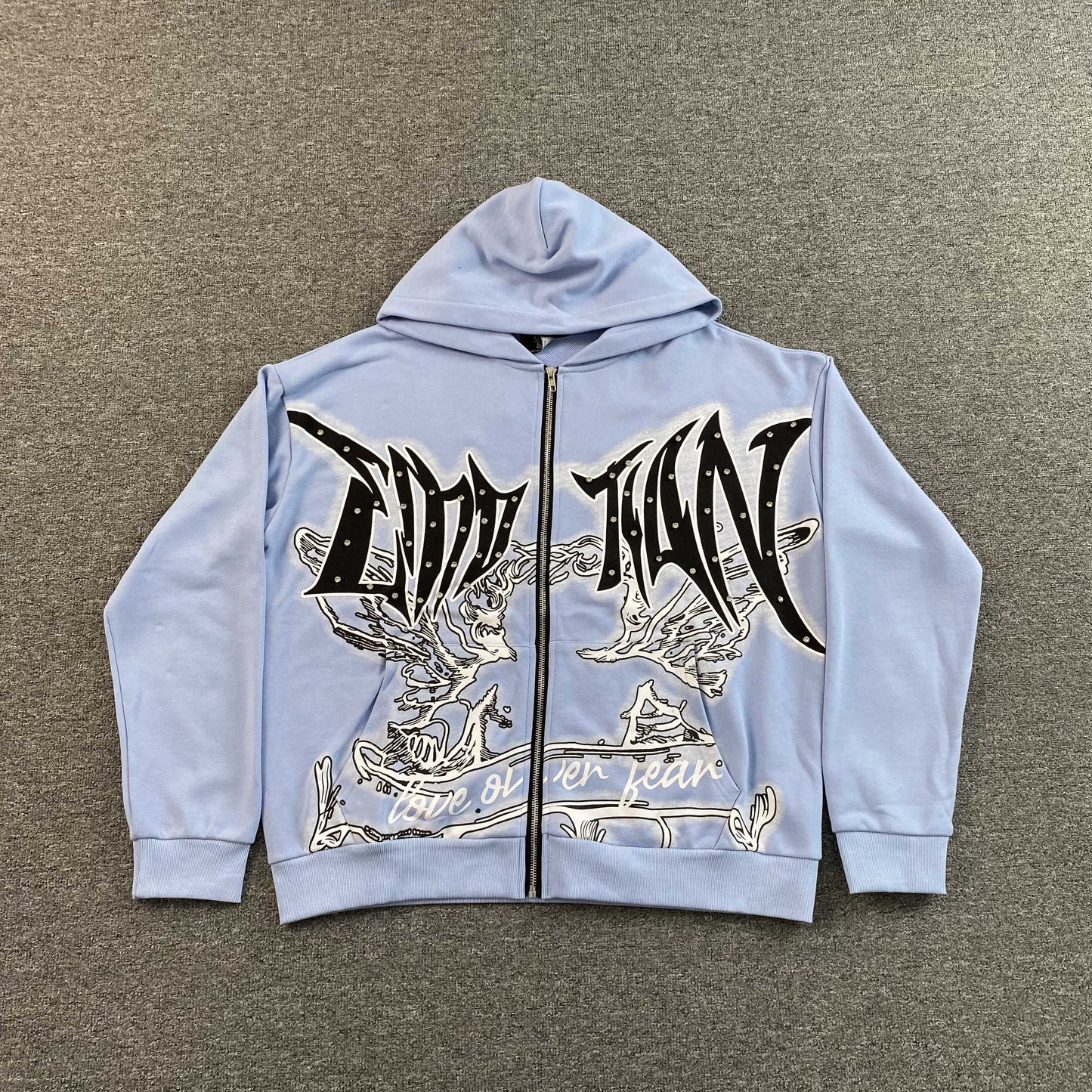 Campera Mixed Emotion Graffiti Celeste