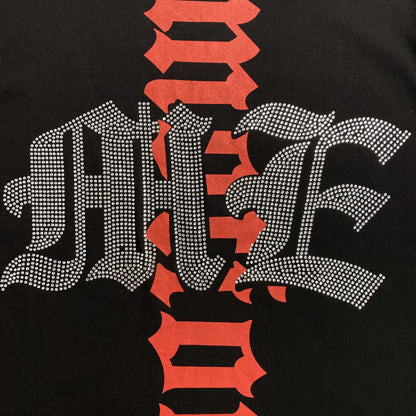 Remera Mixed Emotion Octopus Rhinestone Negra