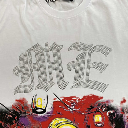 Remera Mixed Emotion Octopus Rhinestone Blanca