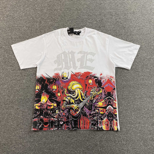 Remera Mixed Emotion Octopus Rhinestone Blanca