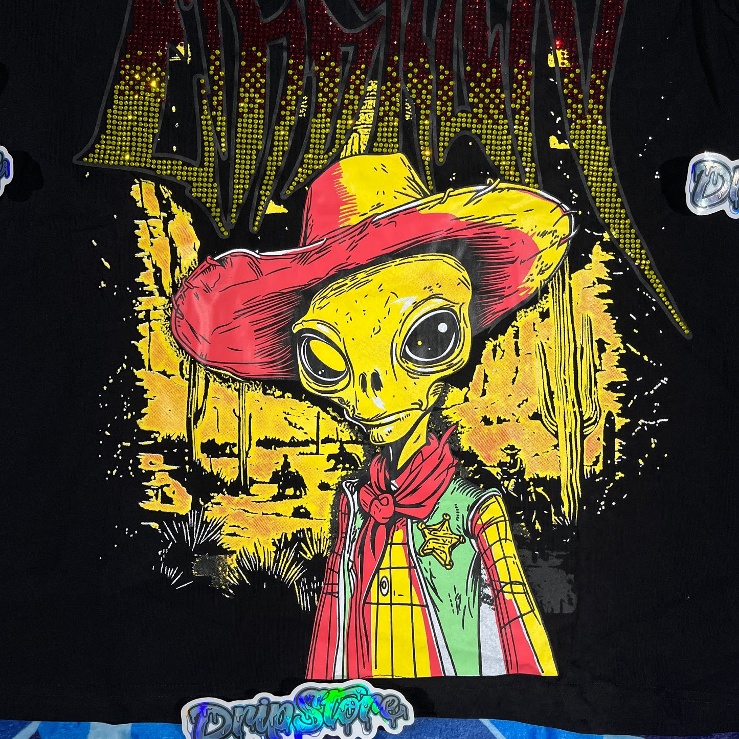 Remera Mixed Emotion Ranger Rhinestone Negra