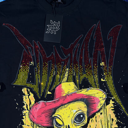Remera Mixed Emotion Ranger Rhinestone Negra