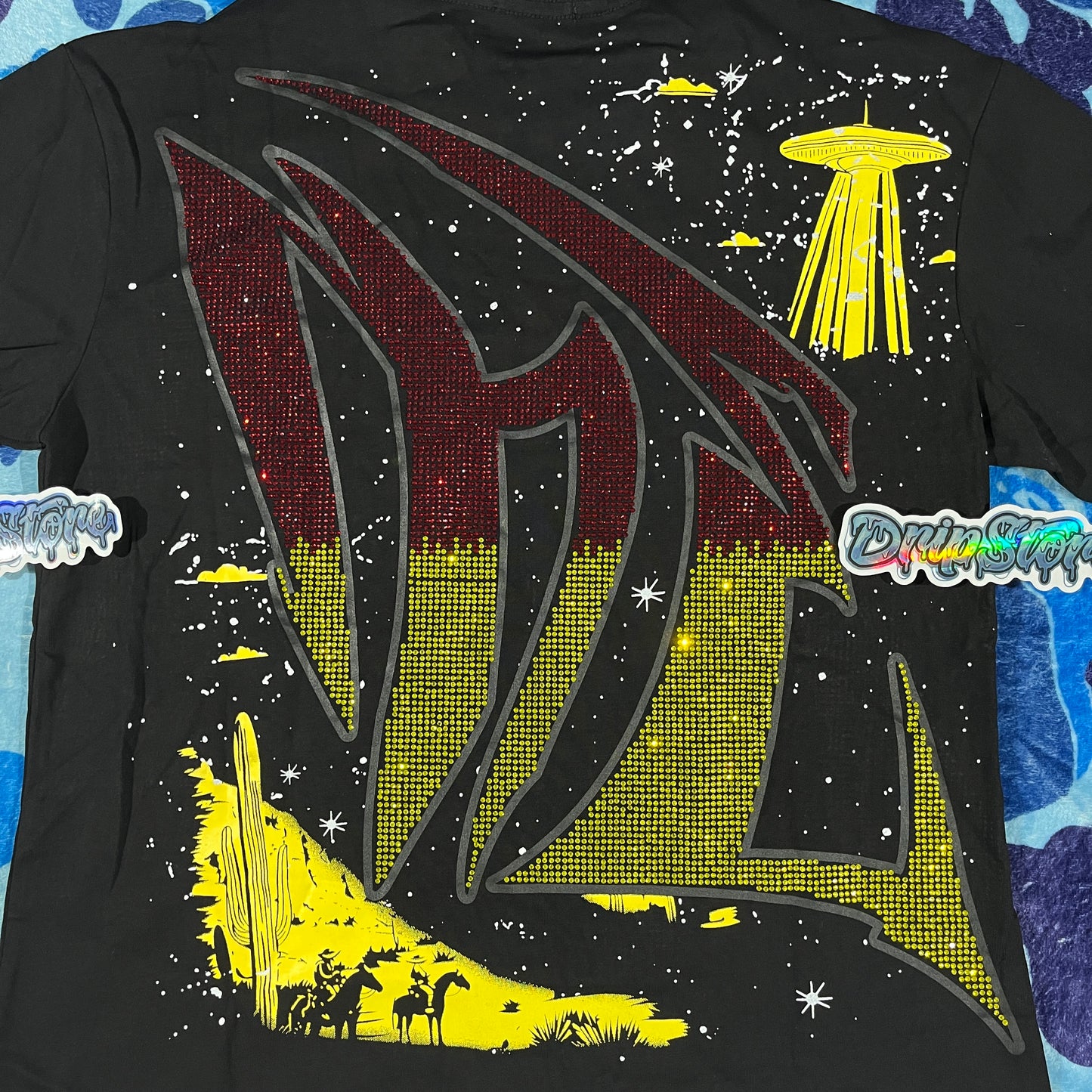 Remera Mixed Emotion Ranger Rhinestone Negra