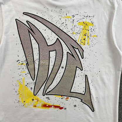 Remera Mixed Emotion Ranger Rhinestone Blanca