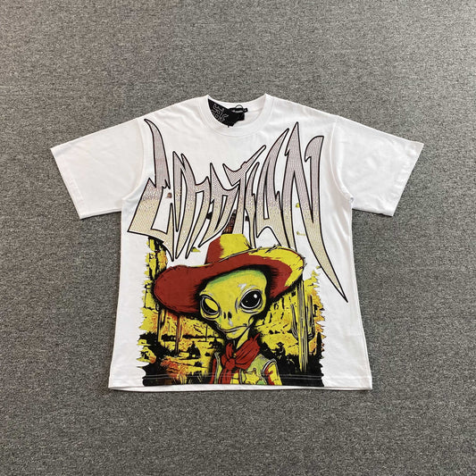 Remera Mixed Emotion Ranger Rhinestone Blanca