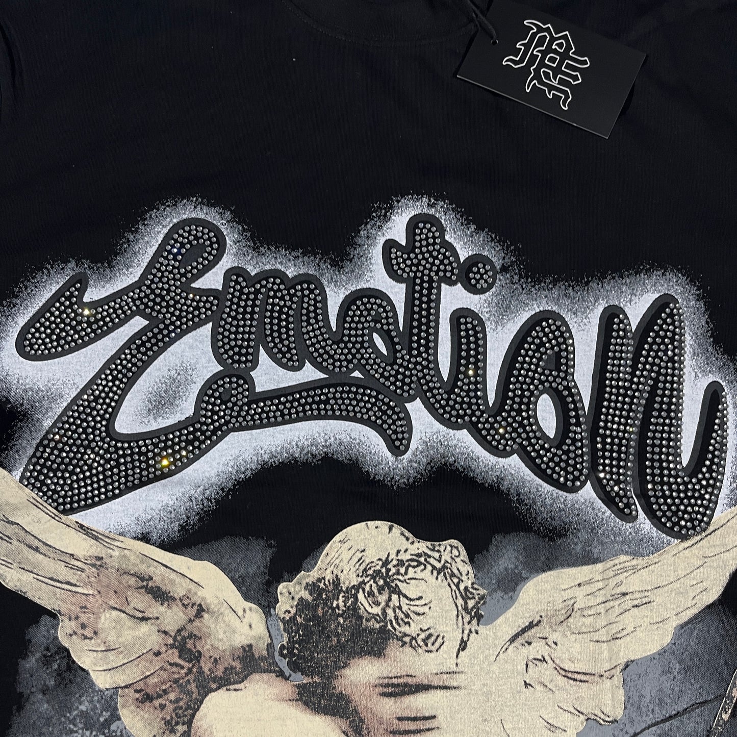 Remera Mixed Emotion Rhinestone Negra