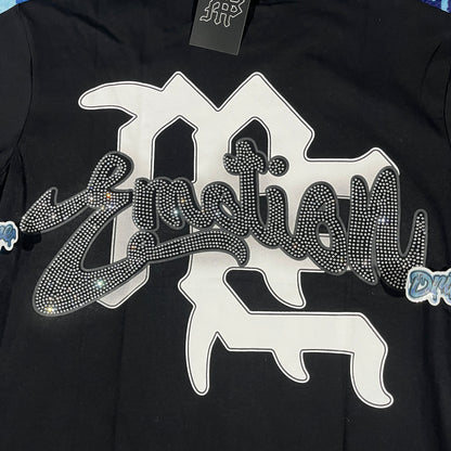 Remera Mixed Emotion Rhinestone Negra