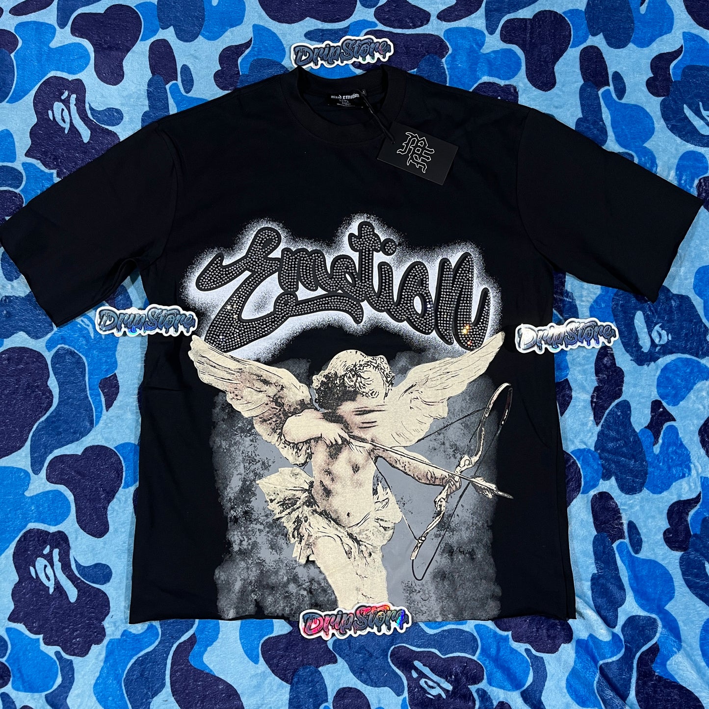 Remera Mixed Emotion Rhinestone Negra