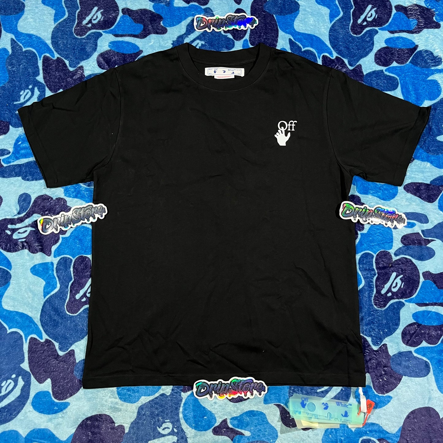 Remera Off White Airport Tape Negra