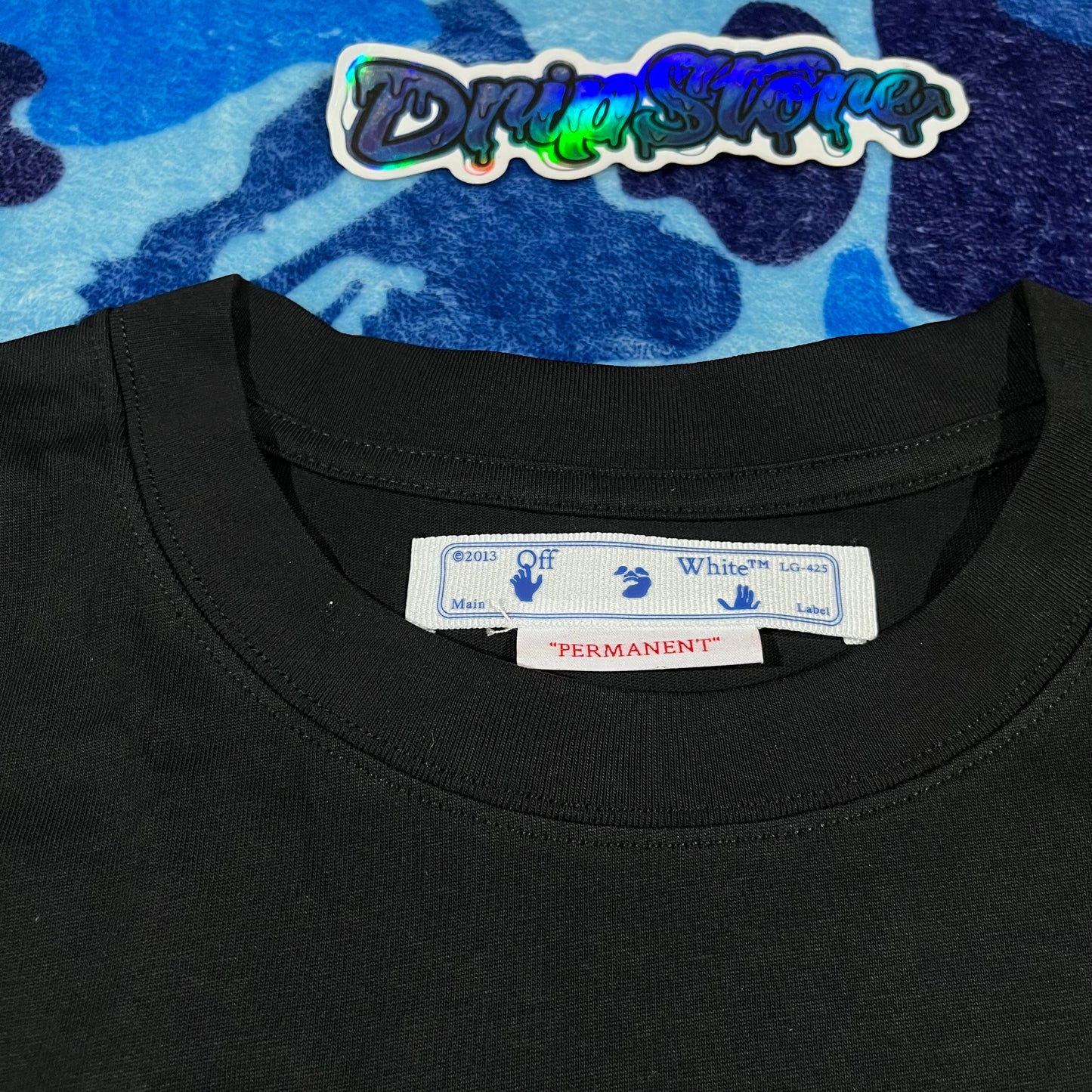 Remera Off White Airport Tape Negra
