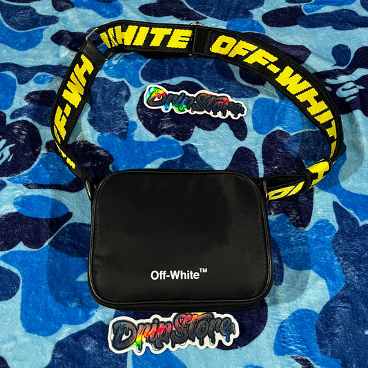 Off White Crossbody Bolso Negro