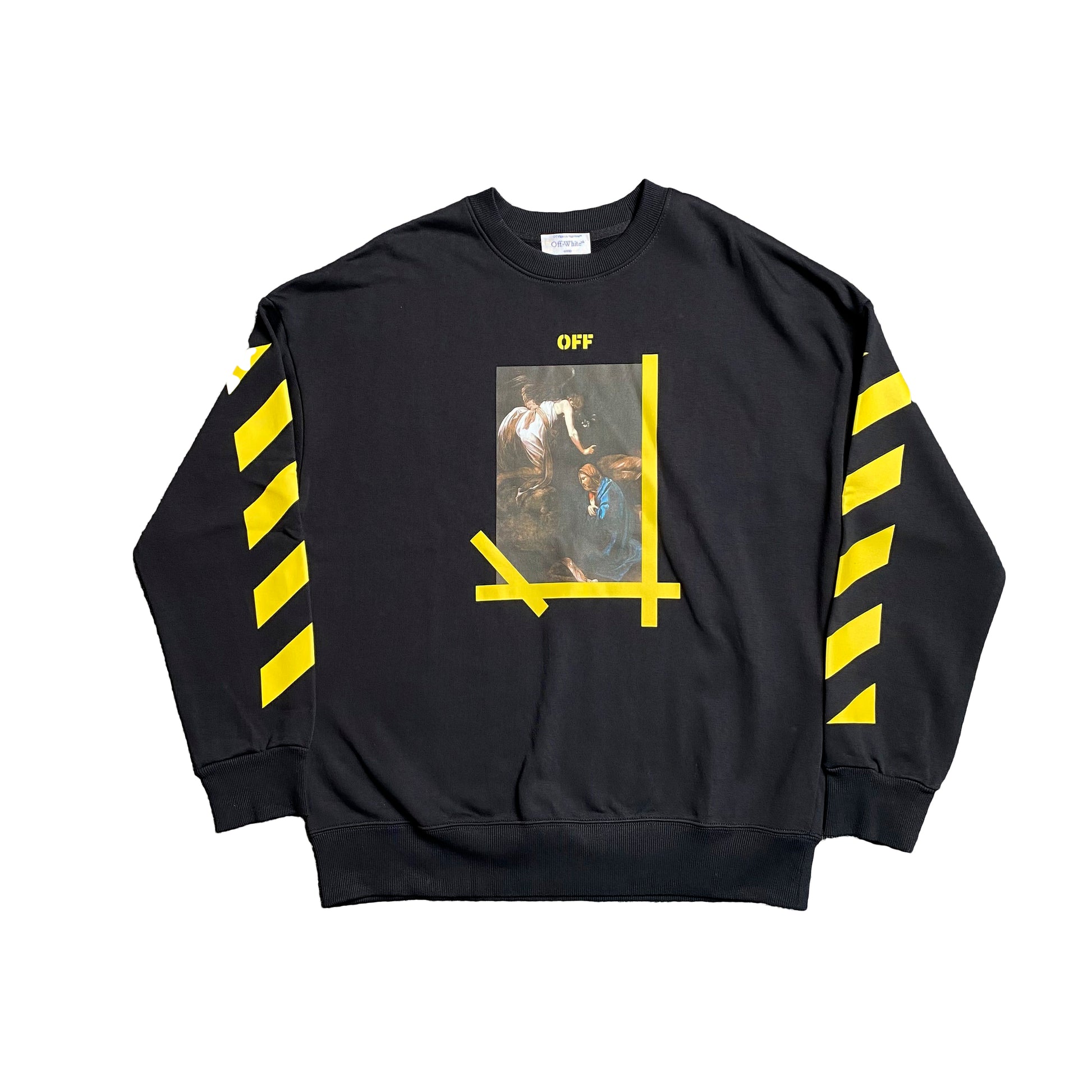 off-white-diagonal-arrow-caravaggio-ann-skate-crewneck-black-Drip Store Argentina