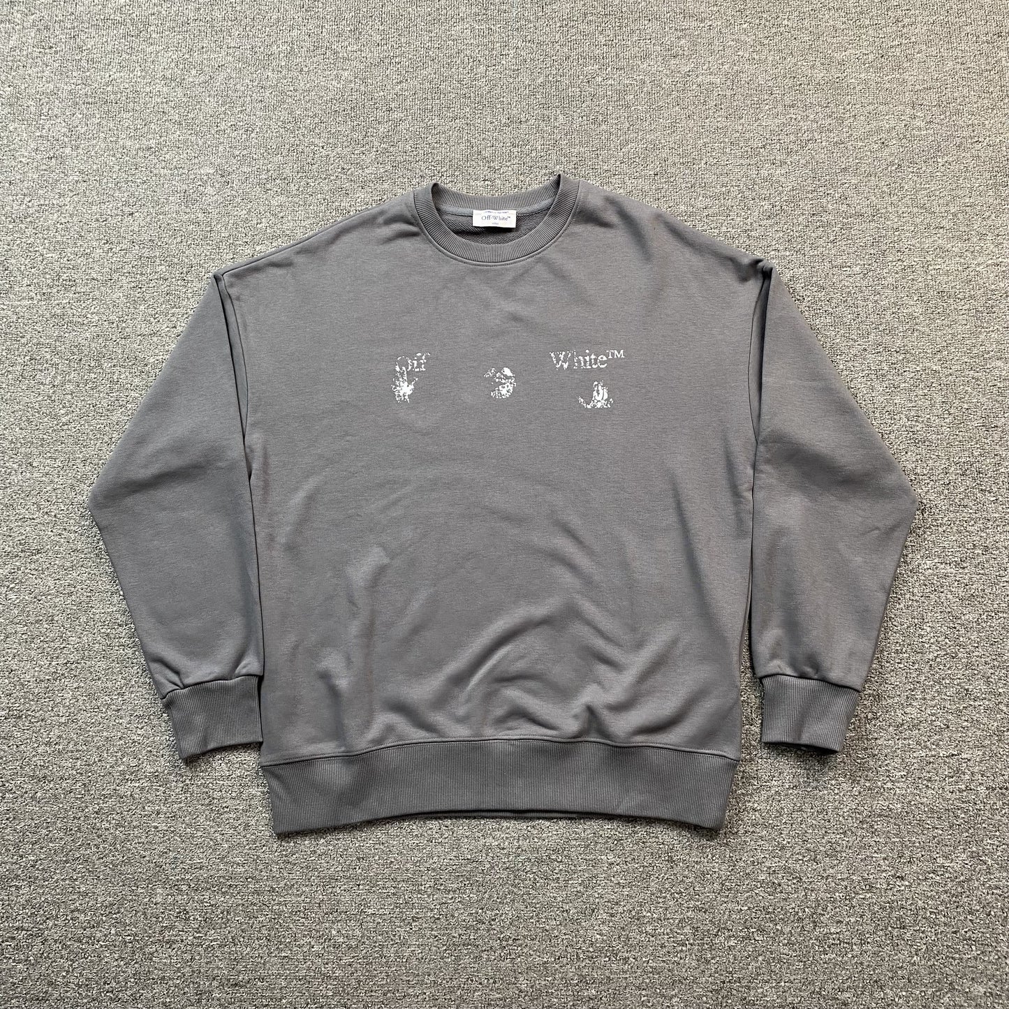 off-white-faded-logo-print-crewneck-grey-Drip Store Argentina