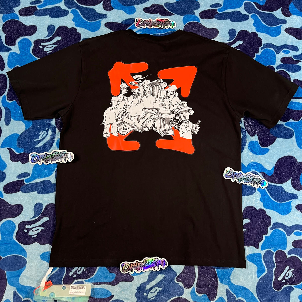Remera Off White Graffiti Arrow Negra