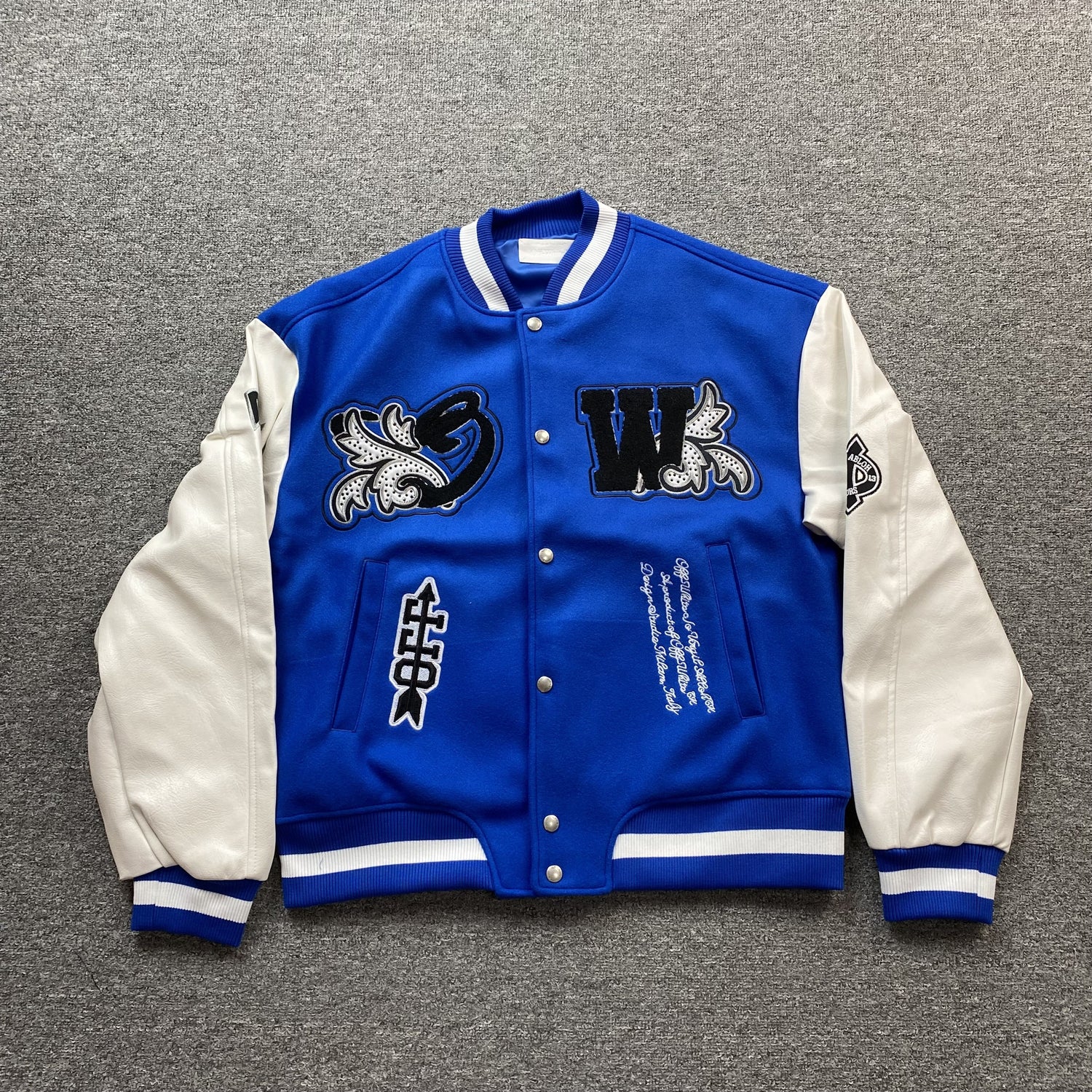 off-white-logo-applique-varsity-jacket-royal-Drip Store Argentina